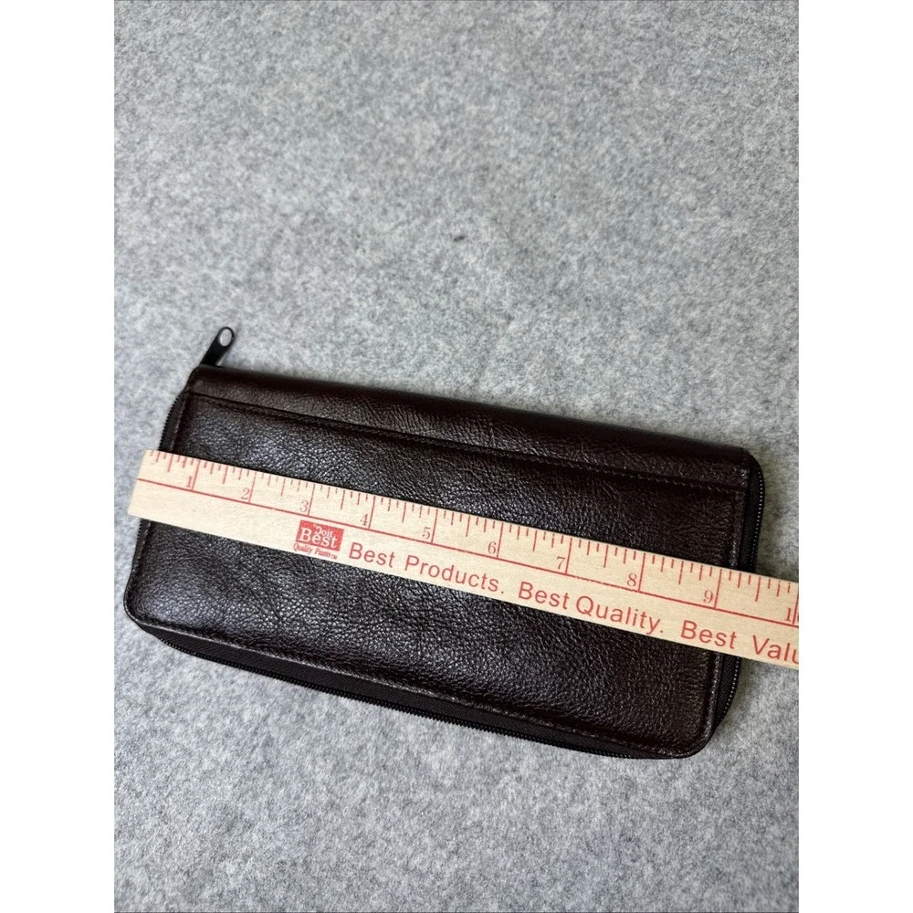 Dopp Travel Wallet Passport Holder Genuine Leather Brown ID Slots